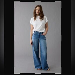 American Eagle Dreamy Drape Strigid Low-Rise Ultra Wide-Leg Jean